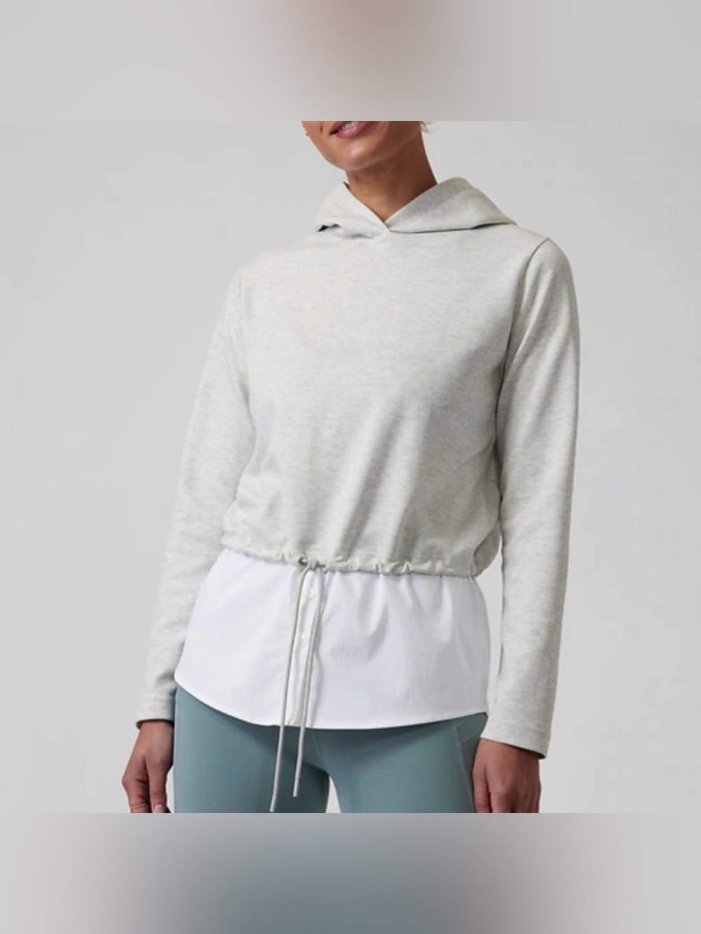Athleta Gallery Hoodie gray white size medium